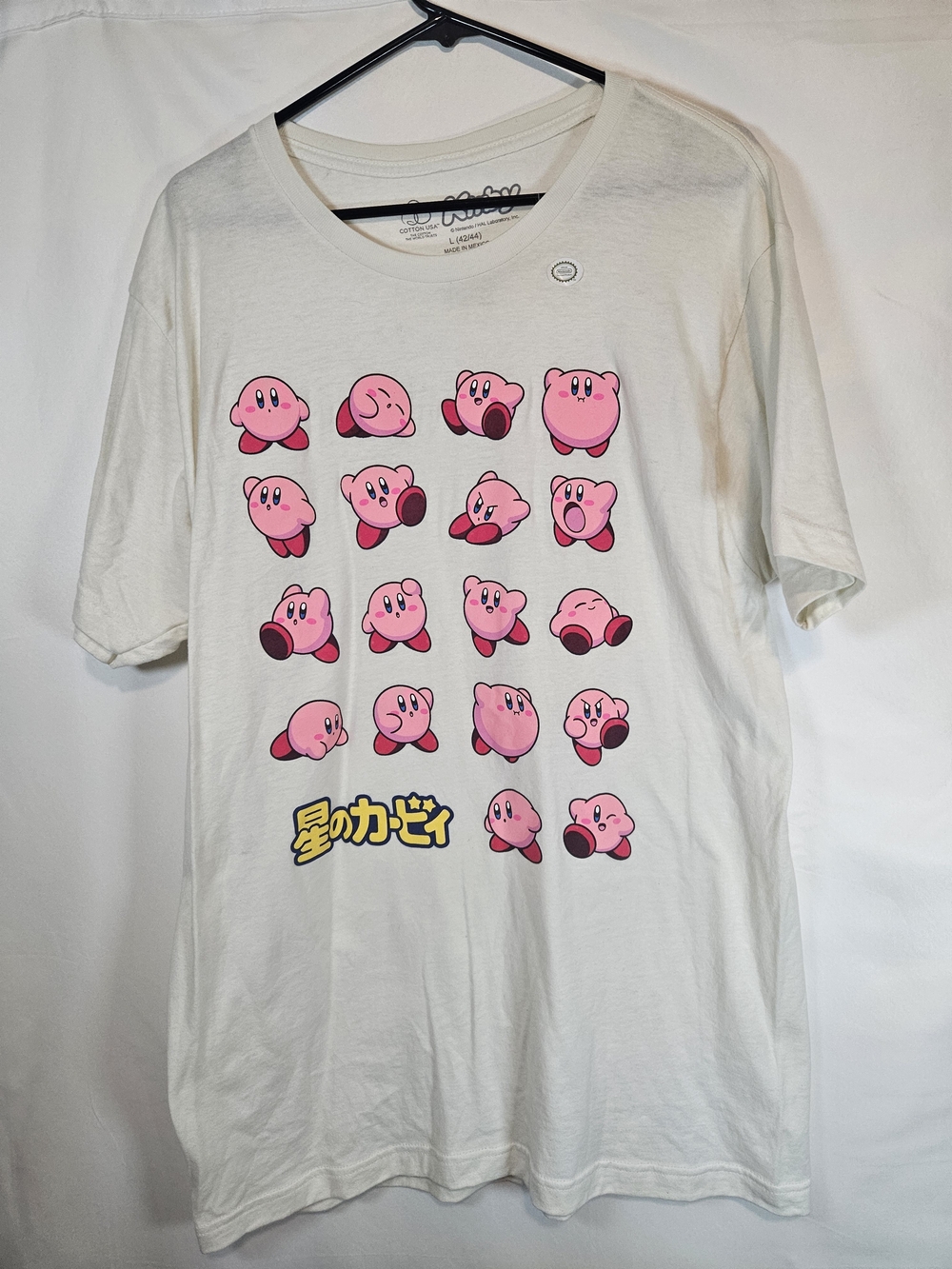 Nintendo White Pink Kirby Short Sleeve Graphic Tee